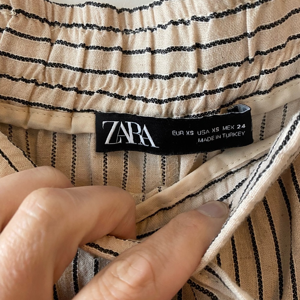 Zara linen striped pants size XS
